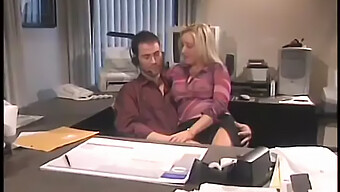 Blonde Bombshell Enjoys Riding Massive Shaft On Office Furniture