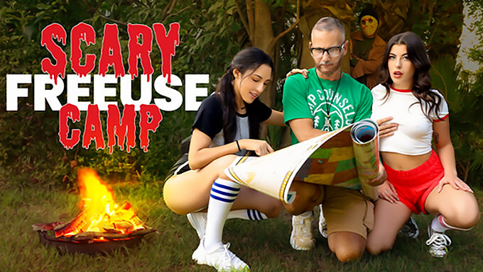 Erlebe Eine Erschreckend Angenehme Begegnung Mit Selena Ivy, Gal Ritchie Und Calvin Hardy In Diesem Freeuse-Camp-Abenteuer.