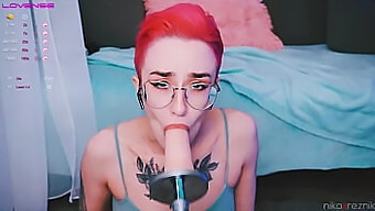 Adorable Androgynous Teen Enjoys Oral Sex With A Fuckmachine